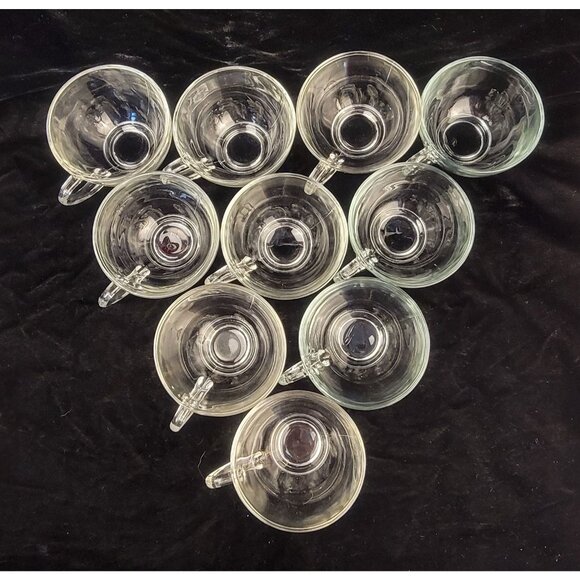 Vintage Anchor Hocking Clear Glass Punch Cups, Set of 10 - Picture 7 of 8